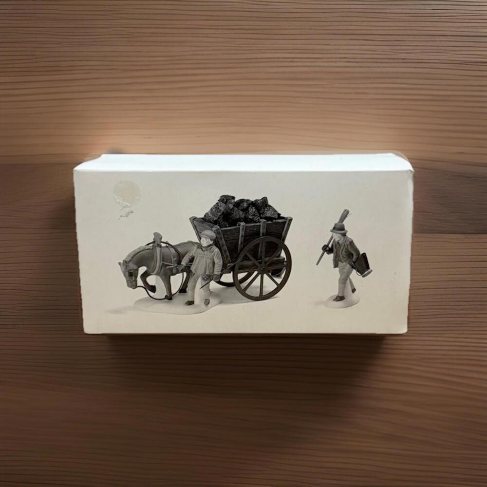 Vintage Christmas Dept 56 Heritage Village "Delivering Coal for the Hearth" Ret.